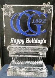 Colored Logo with Snowfilled Wording and Carved Snowflake Accents