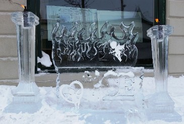 Ice Matters Multi Block Fire and Ice Display with Torch Holders on each Side