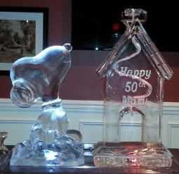 Snoopy with personalized dog house drink luge