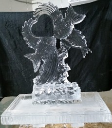 Ice Matters 40 Inch Tray with Kissing Angel Fish on Back