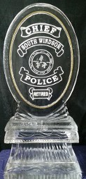 Ice Matters Police Badge with Gold Glitter and Snowfill