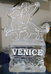 Single Pour Drink Luge - Snowfilled Lion of Venice on large base