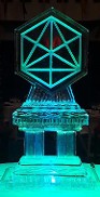 Ice Matters Snowfilled and Carved Around Symbol Logo on Column Base