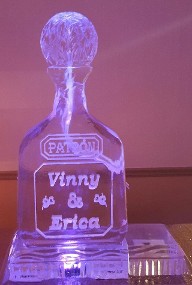 Carved Patron Bottle with Snowfilled Personalization