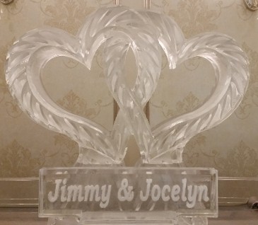 Linking Hearts with Snowfilled name plaque