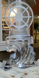 Ships Wheel snowfilled and carved around