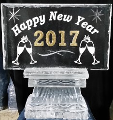 Toasting Glasses Logo with Snowfill and Glitter