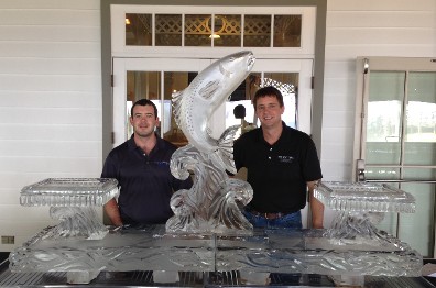 80 Inch Tray with Raised Side Trays and Fish in Center