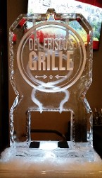 Double Pour drink luge with circle logo