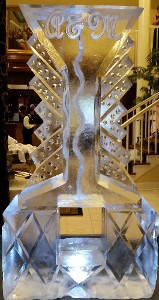 Single Pour Luge Art Deco style Martini Glass Facade with initials