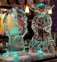 Carved Yoda and Snowfilled Lighthouse Logo