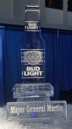 Bud Light Logo Bottle Silhouette with snowfilled plaque 