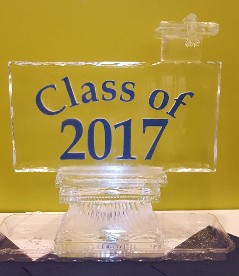 Ice Matter Class of logo with colored sand and graduation cap topper