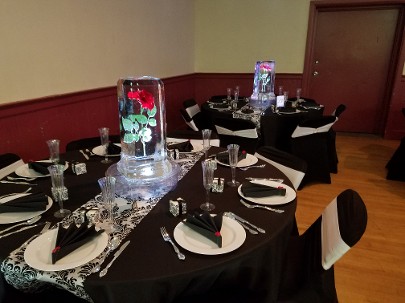 Single Red Rose in ice centerpiece