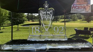 Snowfilled Trophy and Year shown on back of 80 inch tray