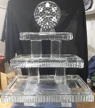 Ice Matters Three Tier Tray with Snowfilled Logo in circle topper