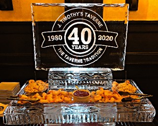 Ice Matters Snowfiled 40th logo on back of tray, detailed edges