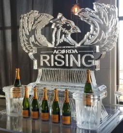 Snowfilled Acorda Rising Logo with Individual Bottle Holder on each side