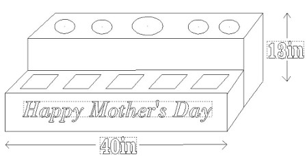 22.)  Happy Mother's Day Snowfilled on front of Champagne Fruit Station