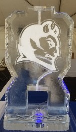 Drink luge with CCSU Mascot