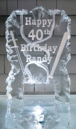 Double Pour Drink Luge with Snowfilled Wording and sport theme
