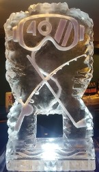 Single Pour Drink Luge with Snowfilled Personalization - Rocky Edges