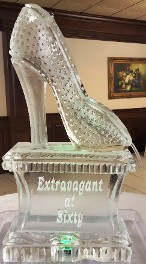 Ice Matters High Heel Shoe Drink Luge with snowfilled base