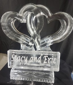 Clear Linking Hearts with Name Plaque