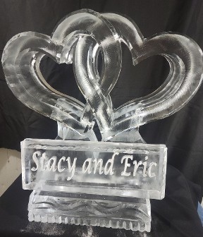 Clear Linking Hearts with Name Plaque