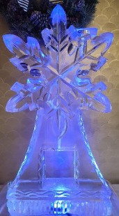 Carved Snowflake Single Pour Drink Luge