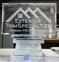 Snowfilled Exterior Trim Specialist Logo on v-lined base