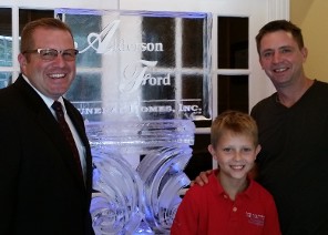 Snowfilled Alderson Ford Funeral Logo, horizontal on wing base