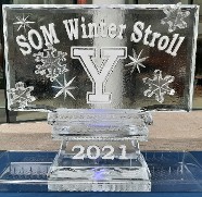 Yale SOM Snowfilled Logo with Snowfilled Base and Carved Snowflake Accents