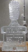 Carved Microphone with snowfilled WINY logo in base
