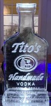 Snowfilled Tito's Logo on bottle silhouette 