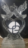 Lovebirds on Heart with Jenks Logo Snowfilled in heart