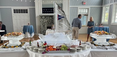 Laminated Burgee in Sail of Sailboat - Shown with 20Inch Raised Tray on each side