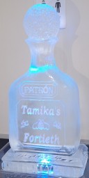 Ice Matters Carved Patron Bottle with Snowfilled Personalization