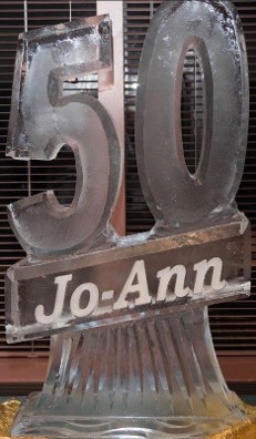 Carved Number with Snowfilled Name Under - 25 inches tall x 20 inches across