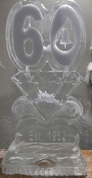 Single Pour Drink Luge with Snowfilled Number over Diamond Facade