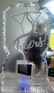 Single Pour Drink Luge with Snowfilled Wording