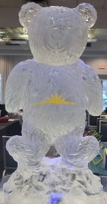 Ice Matters Carved Bear - shown with laminated logo frozen into belly