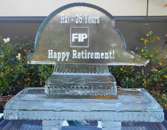 Ice Matters Hard Hat Logo on Back of 40 Inch Tray