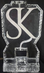 Ice Matters Snowfilled Custom Monogram on Single Pour Drink Luge