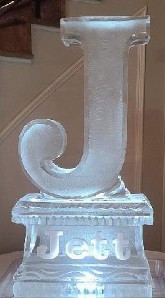 Ice Matters Carved Bold Letter with snowfilled name in base