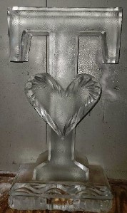 Ice Matters Carved Bold Letter with Heart frozen on