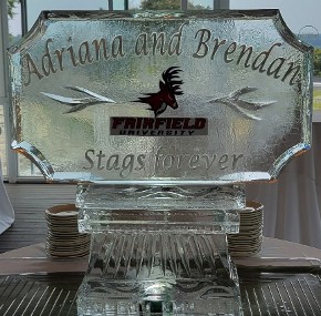 Ice Matters Custom Logo with names, laminated logo and date horizontal with cut corners