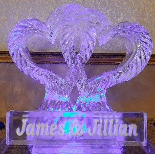 Ice Matters Linking Hearts - Detailed with Snowfilled name plaque