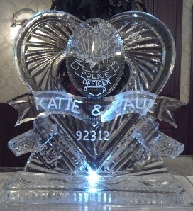 Ice Matters Custom Heart with Police Badge and Pistols