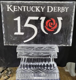 150 Kentucky Derby Logo with Snow and Sand, v-lined base